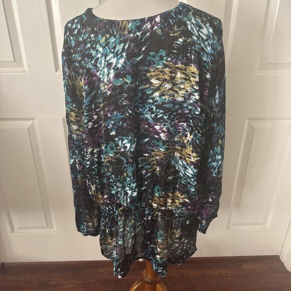 Fashion Bug Plus Size 3X Peplum Top Rhinestones Whimsigoth Fairycore Grunge Goth - Picture 8 of 14